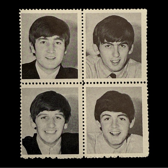 The Beatles Other - Vintage Beatles Stamps 1964 Black and White John Paul George Ringo